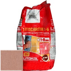 Изображение затирка цементная litokol litochrom 1-6 c.90 красно-коричневая/терракотовая 2 кг