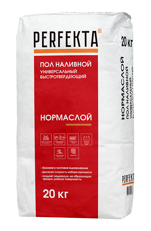 Наливной пол Perfekta универсальный быстротвердеющий НОРМАслой 20 кг  – 1