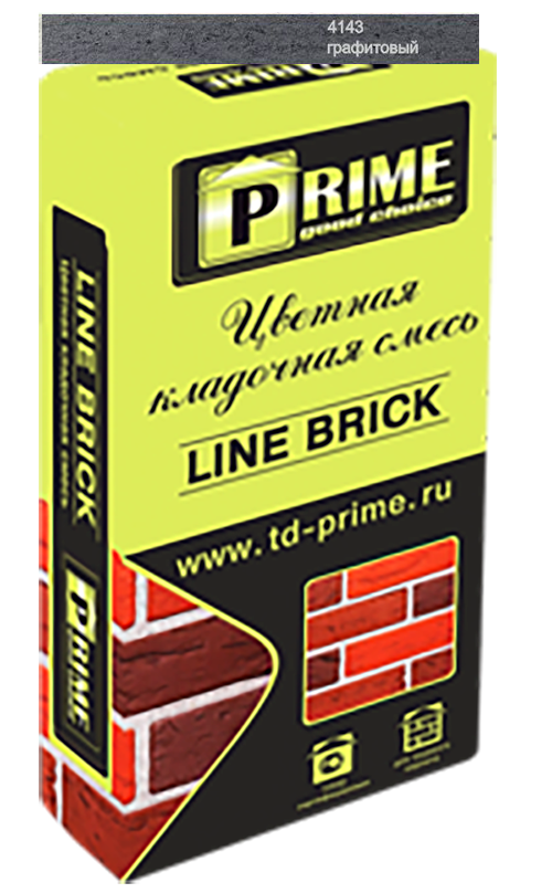 Изображение 4146 цветной кладочный раствор linebrick "wasser" зима prime графитовый, 25 кг
