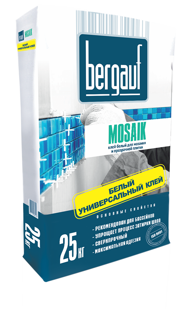 Изображение плиточный клей цементный bergauf mosaik 25 кг