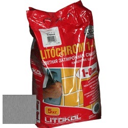 Изображение затирка цементная litokol litochrom 1-6 c.10 серая 5 кг