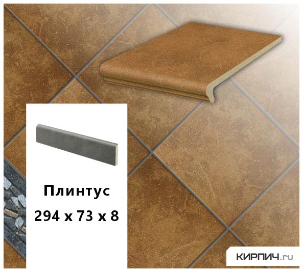 Изображение клинкерный плинтус  stroeher keraplatte roccia 839 ferro, 294х73х8 