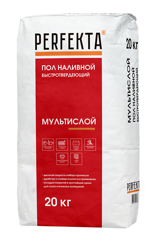 Изображение наливной пол perfekta быстротвердеющий повышенной прочности мультислой 20 кг 