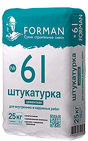 Изображение штукатурка цементная forman № 61 серый 25 кг 