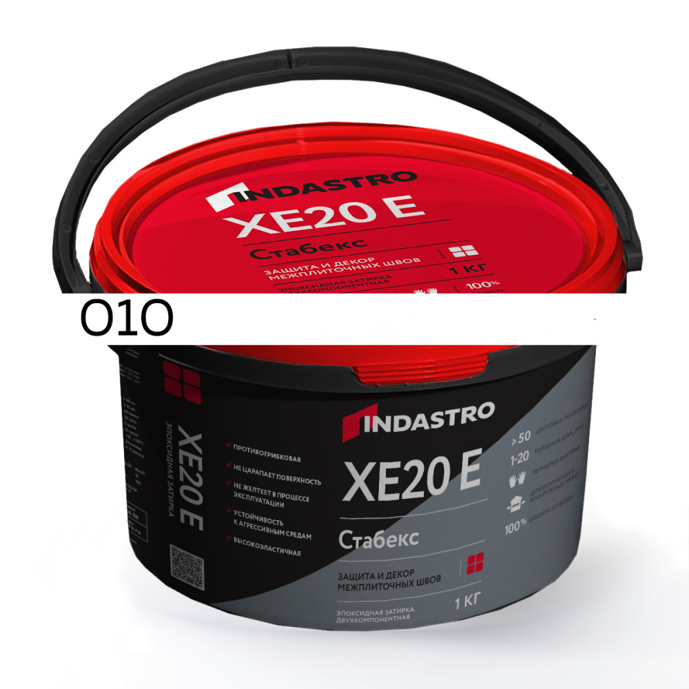 Изображение затирка эпоксидная эластичная индастро стабекс xe20 e 010 белый (1 кг)