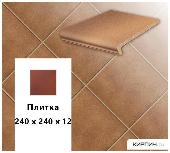 Изображение клинкерная напольная плитка  stroeher keraplatte duro 804 bossa, 240х240х12 