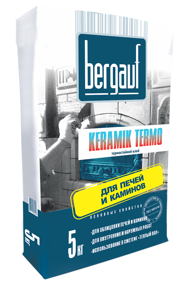 Изображение плиточный клей цементный bergauf keramik termo 5 кг
