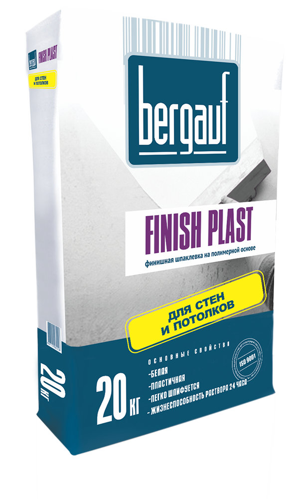 Изображение шпатлёвка финишная полимерная bergauf finish plast 20 кг
