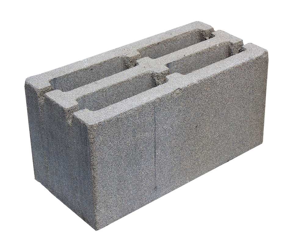 Блок пескобетонный стеновой серый Д 1450 4-х пустотный СКЦ-4Л 390x188x190  – 1