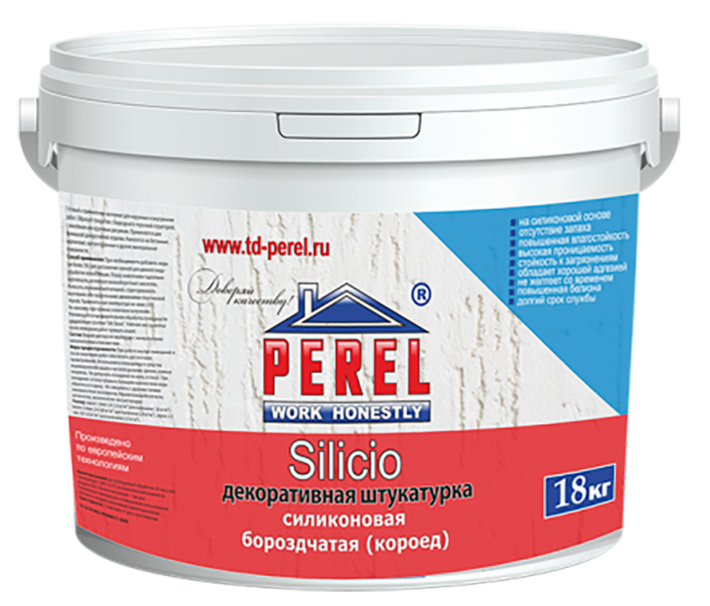 Изображение силиконовая декоративная штукатурка perel silicio(короед, 2,0 мм), 18 кг, 4/020а