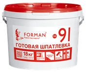 Изображение шпатлевка готовая для внутренних работ forman 91 белая, 18 кг