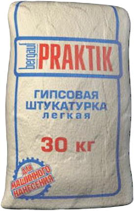 Изображение штукатурка гипсовая легкая bergauf praktik 30 кг