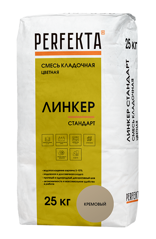 Изображение линкер стандарт цветной кладочный раствор perfekta кремовый  25 кг 