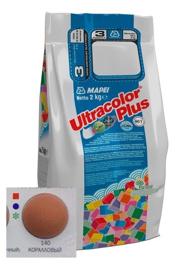 Изображение затирка цементная mapei ultracolor plus №140 красный коралл 2 кг