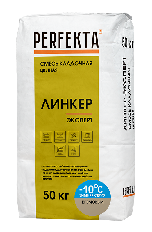Изображение линкер эксперт цветной кладочный раствор perfekta зима кремовый 50 кг