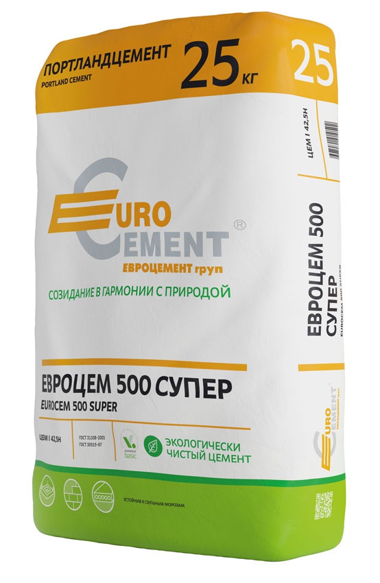 Изображение цемент евроцемент  м-500  супер д-0 25 кг