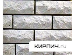 Изображение силикатный кирпич белый одинарный рустированный угол кзск