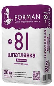 Шпатлёвка цементная серая Forman 81 серая, 20кг  – 1
