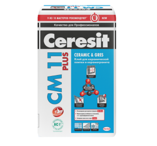 Изображение плиточный клей ceresit см 11 plus 5 кг