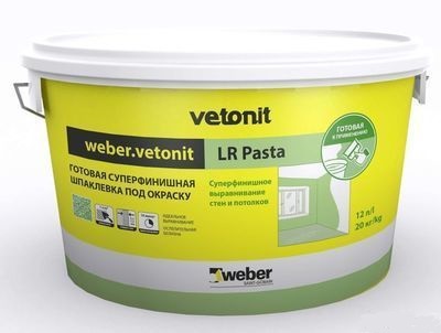 Изображение шпатлёвка полимерная weber vetonit lr pasta 20 кг