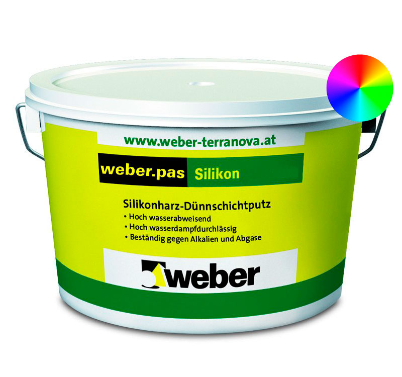 Изображение штукатурка силиконовая weber pas silikon шуба 2 мм 25 кг