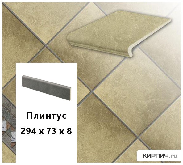Изображение клинкерный цоколь  stroeher keraplatte roccia 835 sandos, 294х73х8 