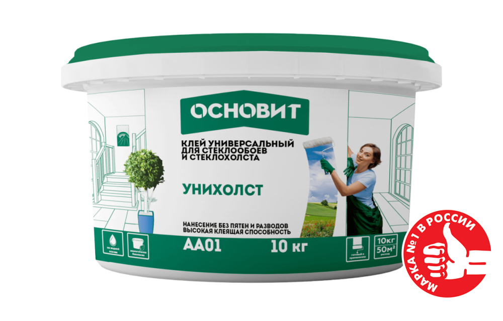 Изображение клей для стеклообоев основит унихолст aa01, 10 кг