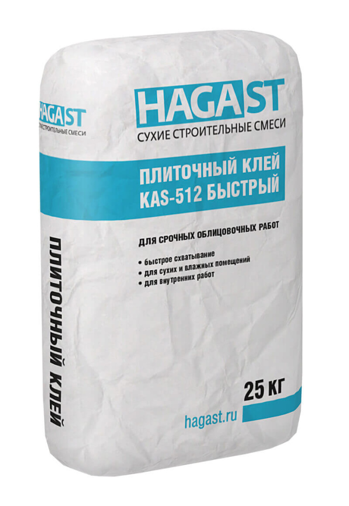 Изображение плиточный клей быстрый hagast kas-512 (25 кг)