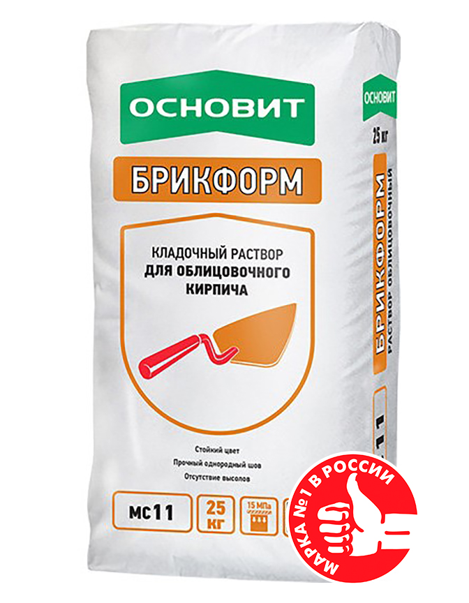 Изображение цветной кладочный раствор основит брикформ мс11 ореховый 036, 25 кг
