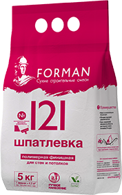 Изображение шпатлевка полимерная финишная forman 121 белая, 5 кг