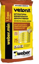 Изображение штукатурка миниральная weber min шуба 1,5 мм по 25 кг