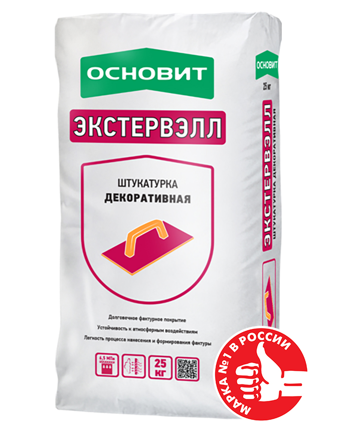 Изображение штукатурка декоративная основит экстервэлл os-3.0 gk короед серая 25 кг 