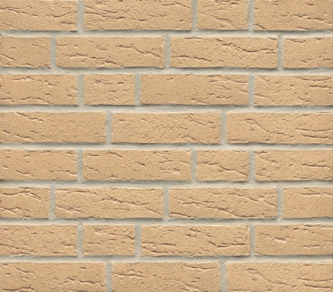 Изображение плитка фасадная клинкерная feldhaus klinker r692nf14 sintra crema  рельефная, 240x52x17 