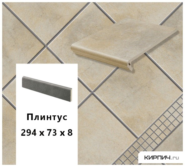 Изображение клинкерный плинтус  stroeher keraplatte aera t 721 roule, 294х73х8 