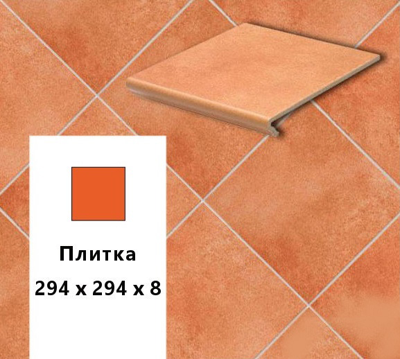 Изображение клинкерная напольная плитка  euramic cadra e 523 cotto, 294х294х8 