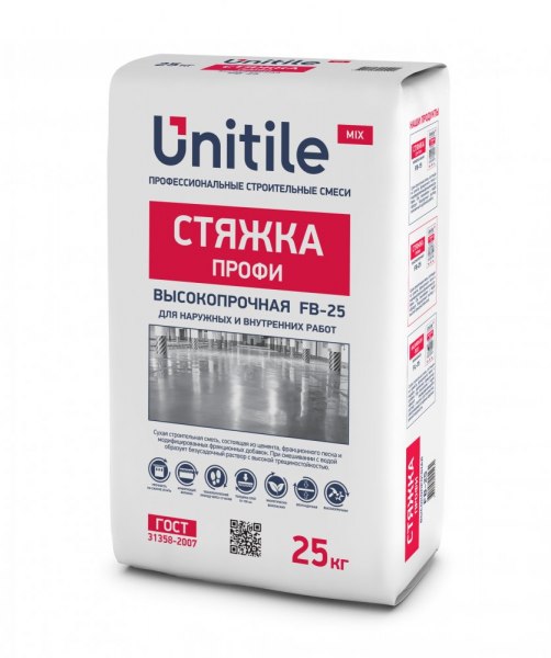 Изображение стяжка профи высокопрочная fb-25 unitile, 25 кг