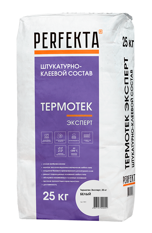 Штукатурно-клеевой состав Термотек Эксперт Белый, 25 кг – 1