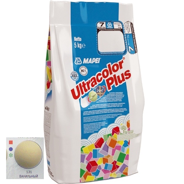 Изображение затирка цементная mapei ultracolor plus №131 ванильная 5 кг
