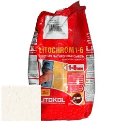 Изображение затирка цементная litokol litochrom 1-6 c.50 светло-бежевая/жасмин 2 кг