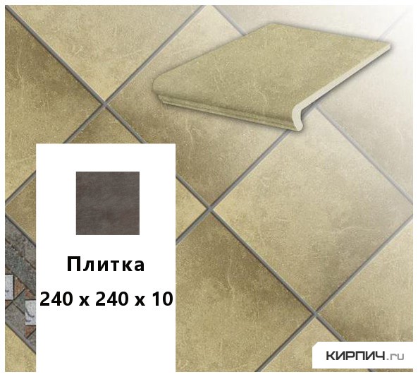 Изображение клинкерная напольная плитка  stroeher keraplatte roccia 835 sandos, 240х240х10