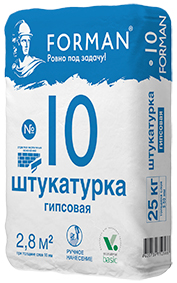 Изображение штукатурка гипсовая ручного нанесения forman №10 белый 25 кг 