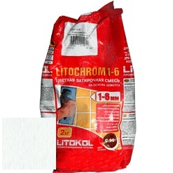 Изображение затирка цементная litokol litochrom 1-6 c.100 светло-зеленая/мята 2 кг