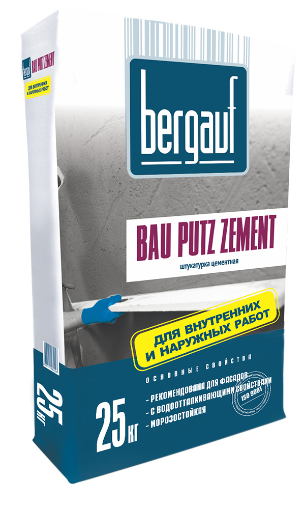 Штукатурка цементная Bergauf Bau Putz Zement 25 кг – 1