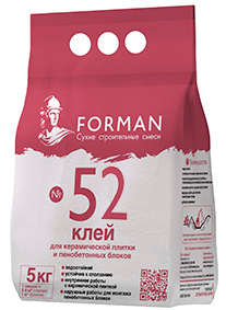 Изображение клей для керамогранита forman 52 сгк, 5 кг