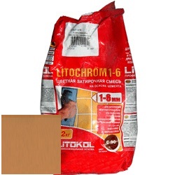 Изображение затирка цементная litokol litochrom 1-6 c.210 персик 2 кг