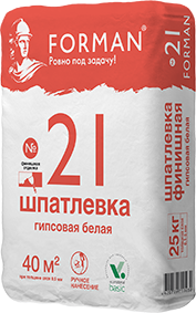 Изображение шпатлевка гипсовая финишная forman 21 professional белая, 25 кг