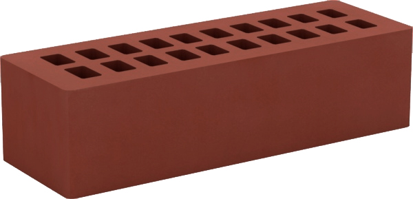 Кирпич облицовочный Бордовый евро гладкий  – 1