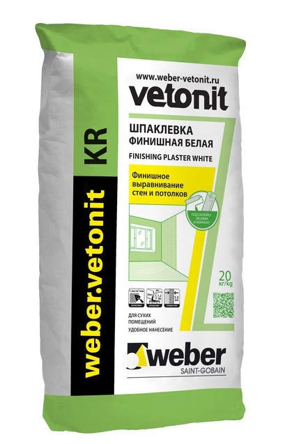 Изображение шпатлёвка полимерная weber vetonit кr 20 кг