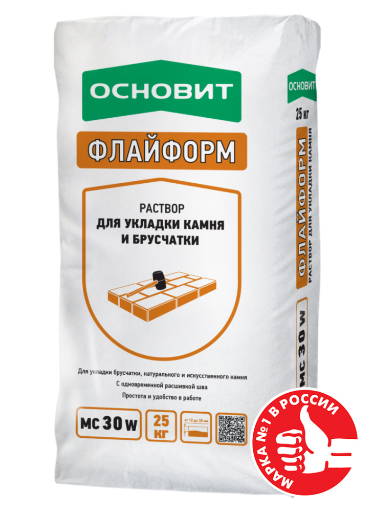 Изображение mc30 раствор для укладки камня основит флайформ графит 023, 25 кг