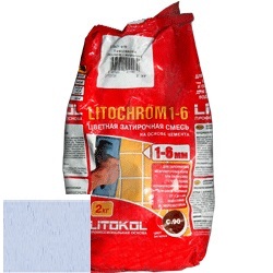 Изображение затирка цементная litokol litochrom 1-6 c.110 голубая 2 кг